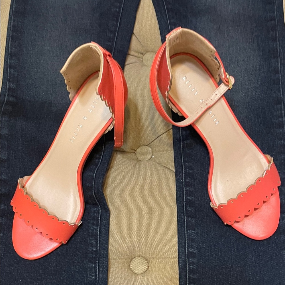 Kelly & Katie Coral Scallop Ankle-Strap Sandals